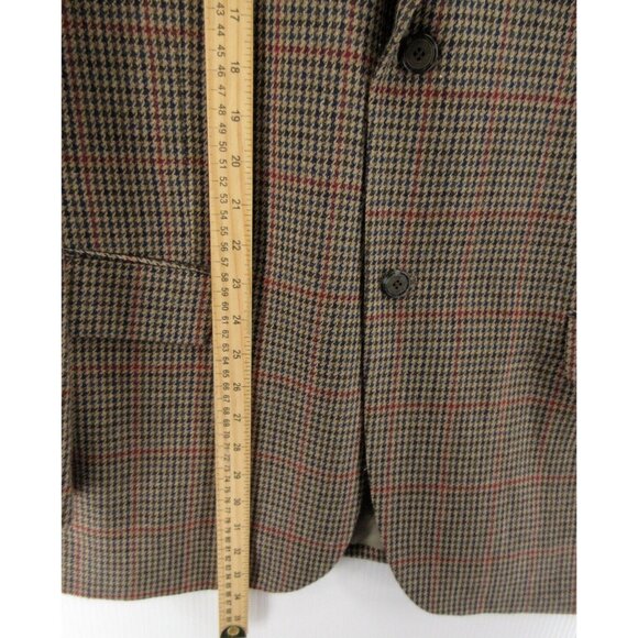 Travel Smith Sport Coat 42 Long Blazer Houndstooth Windowpane Wool - Picture 4 of 13